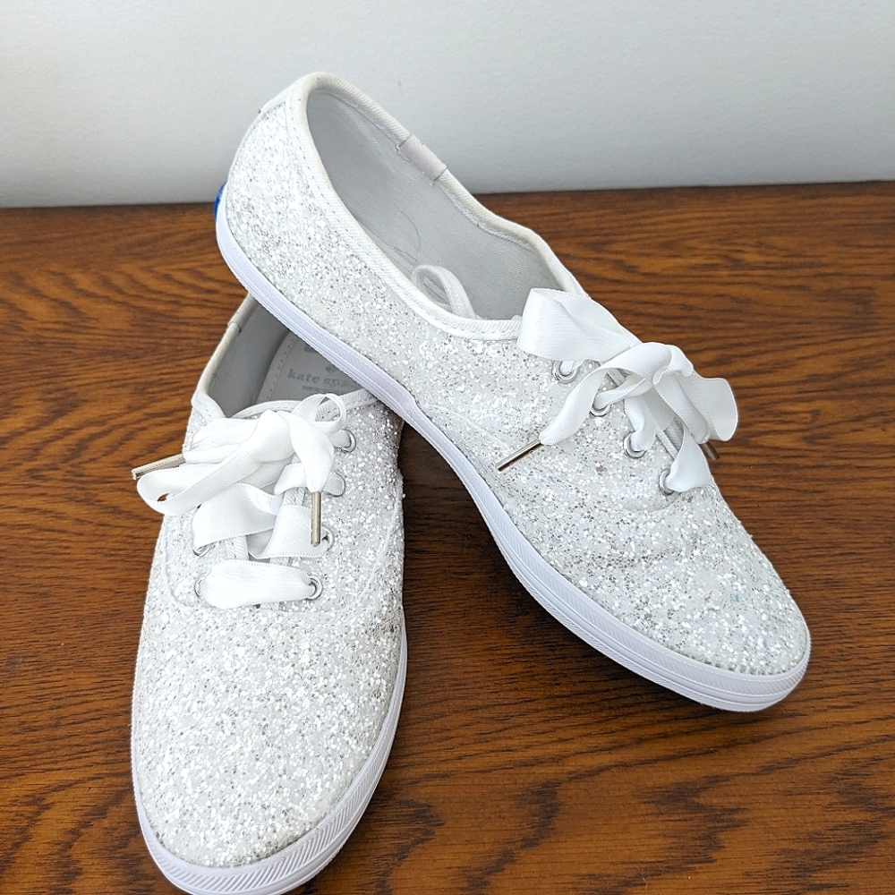 Keds X Kate Spade New York Champion Glitter Sneakers White size 6.5